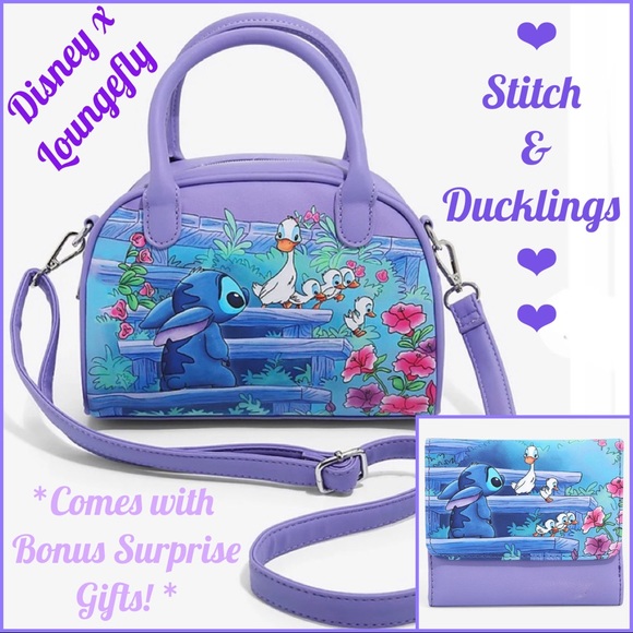 Disney Bags Loungefly Disney Lilo Stitch Ducklings Satchel Crossbody Bag Flap Wallet Poshmark